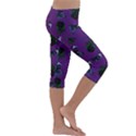 Gothic Girl Rose Purple Pattern Kids  Lightweight Velour Capri Leggings  View3