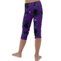 Gothic Girl Rose Purple Pattern Kids  Lightweight Velour Capri Leggings  View4