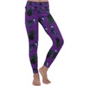 Gothic Girl Rose Purple Pattern Kids  Lightweight Velour Classic Yoga Leggings View1