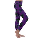 Gothic Girl Rose Purple Pattern Kids  Lightweight Velour Classic Yoga Leggings View3