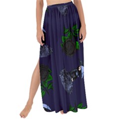 Gothic Girl Rose Blue Pattern Maxi Chiffon Tie-up Sarong by snowwhitegirl