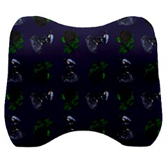 Gothic Girl Rose Blue Pattern Velour Head Support Cushion