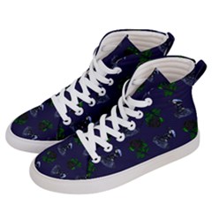 Gothic Girl Rose Blue Pattern Women s Hi-top Skate Sneakers