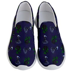 Gothic Girl Rose Blue Pattern Men s Lightweight Slip Ons