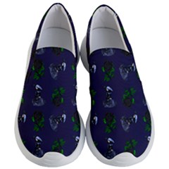 Gothic Girl Rose Blue Pattern Women s Lightweight Slip Ons