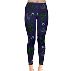 Gothic Girl Rose Blue Pattern Inside Out Leggings