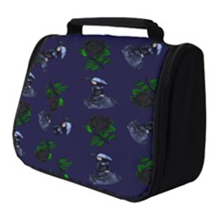 Gothic Girl Rose Blue Pattern Full Print Travel Pouch (small)