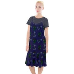 Gothic Girl Rose Blue Pattern Camis Fishtail Dress