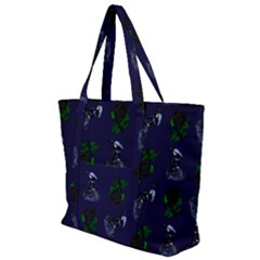 Gothic Girl Rose Blue Pattern Zip Up Canvas Bag