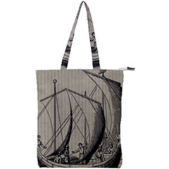 Vintage Ship Double Zip Up Tote Bag