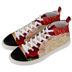 Vintage Carnation Flowers Men s Mid-top Canvas Sneakers