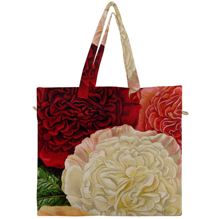 Vintage Carnation Flowers Canvas Travel Bag