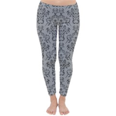 Victorian Paisley Grey Classic Winter Leggings by snowwhitegirl