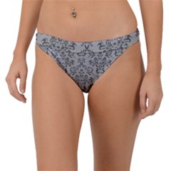 Victorian Paisley Grey Band Bikini Bottom