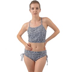 Victorian Paisley Grey Mini Tank Bikini Set by snowwhitegirl