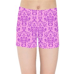 Victorian Paisley Pink Kids  Sports Shorts by snowwhitegirl