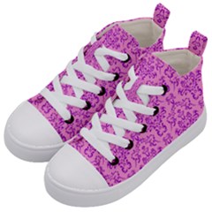 Victorian Paisley Pink Kids  Mid-top Canvas Sneakers by snowwhitegirl