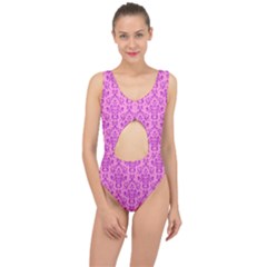 Victorian Paisley Pink Center Cut Out Swimsuit by snowwhitegirl