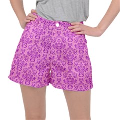 Victorian Paisley Pink Stretch Ripstop Shorts by snowwhitegirl