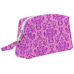 Victorian Paisley Pink Wristlet Pouch Bag (large)