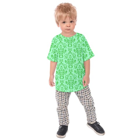 Victorian Paisley Green Kids  Raglan Tee by snowwhitegirl