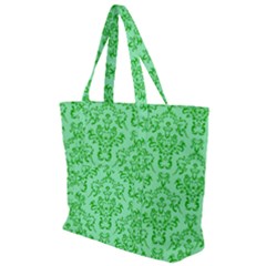 Victorian Paisley Green Zip Up Canvas Bag