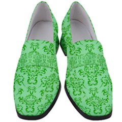 Victorian Paisley Green Women s Chunky Heel Loafers