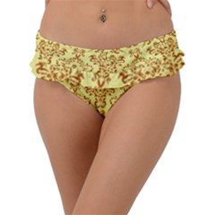 Victorian Paisley Yellow Frill Bikini Bottom