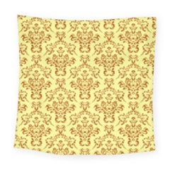 Victorian Paisley Yellow Square Tapestry (large) by snowwhitegirl