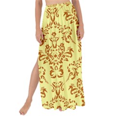 Victorian Paisley Yellow Maxi Chiffon Tie-up Sarong by snowwhitegirl