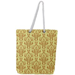 Victorian Paisley Yellow Full Print Rope Handle Tote (large) by snowwhitegirl