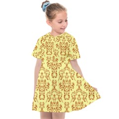 Victorian Paisley Yellow Kids  Sailor Dress by snowwhitegirl