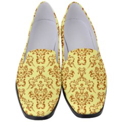 Victorian Paisley Yellow Women s Classic Loafer Heels