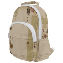 Flapper Lady Vintage Rounded Multi Pocket Backpack