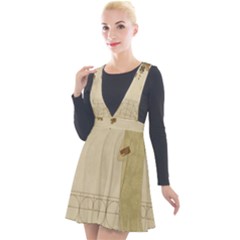 Flapper Lady Vintage Plunge Pinafore Velour Dress