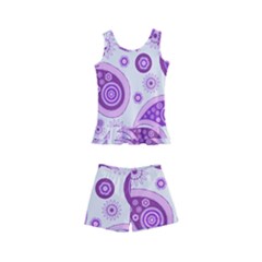 Retro Paisley Purple Kids  Boyleg Swimsuit by snowwhitegirl