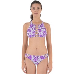 Retro Paisley Purple Perfectly Cut Out Bikini Set by snowwhitegirl