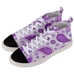 Retro Paisley Purple Men s Mid-top Canvas Sneakers by snowwhitegirl