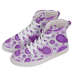 Retro Paisley Purple Women s Hi-top Skate Sneakers by snowwhitegirl