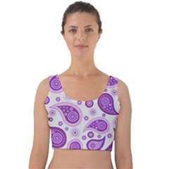 Retro Paisley Purple Velvet Crop Top by snowwhitegirl