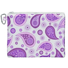 Retro Paisley Purple Canvas Cosmetic Bag (xxl) by snowwhitegirl