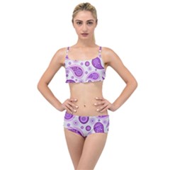 Retro Paisley Purple Layered Top Bikini Set by snowwhitegirl