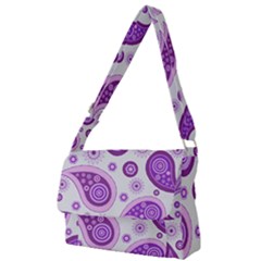 Retro Paisley Purple Full Print Messenger Bag