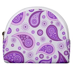 Retro Paisley Purple Horseshoe Style Canvas Pouch by snowwhitegirl