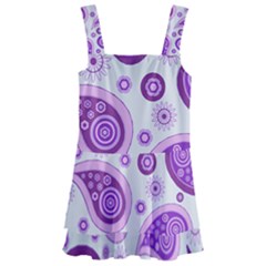 Retro Paisley Purple Kids  Layered Skirt Swimsuit by snowwhitegirl