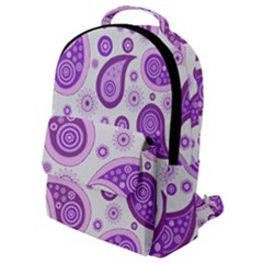 Retro Paisley Purple Flap Pocket Backpack (small) by snowwhitegirl