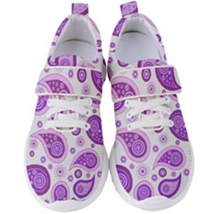 Retro Paisley Purple Women s Velcro Strap Shoes