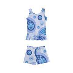 Retro Paisley Blue Kids  Boyleg Swimsuit by snowwhitegirl