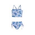 Retro Paisley Blue Girls  Tankini Swimsuit View1