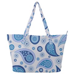 Retro Paisley Blue Full Print Shoulder Bag